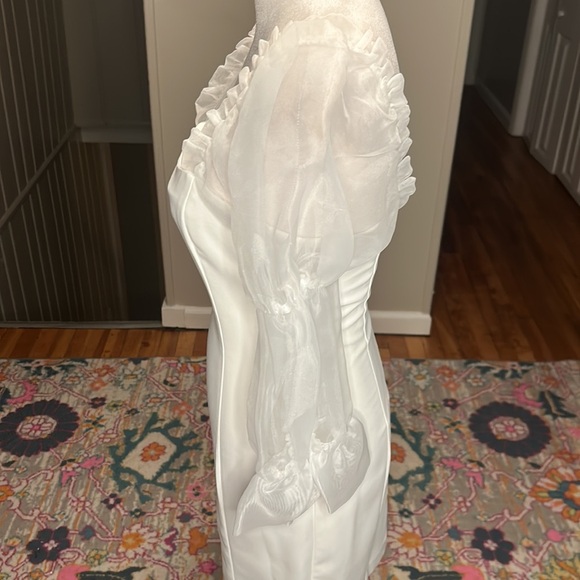 Amanda Uprichard Revolve Puff Sleeve Tia Dress in Ivory New Size XS Bridal - Picture 11 of 16